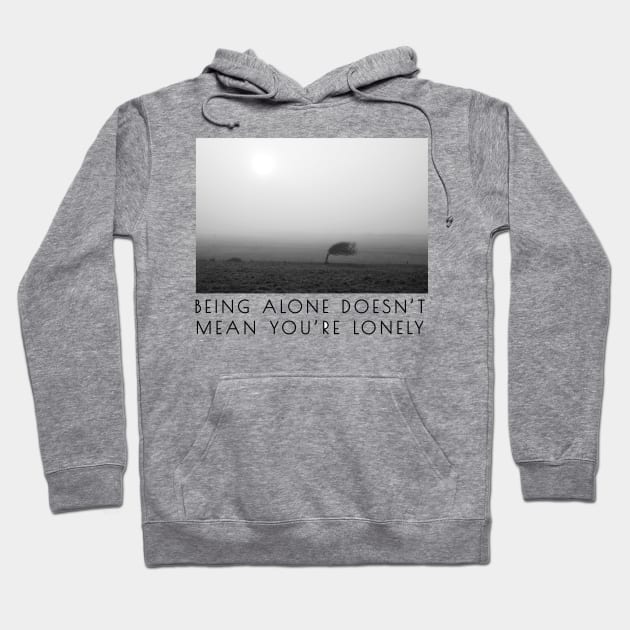 Being alone doesn't mean you're lonely Hoodie by Simple Wishes Art